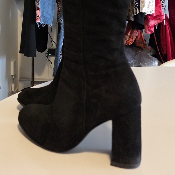 Elegant 100% Suede Black Over-the-Knee Women's Boots EU 7 - Picture 6 of 10